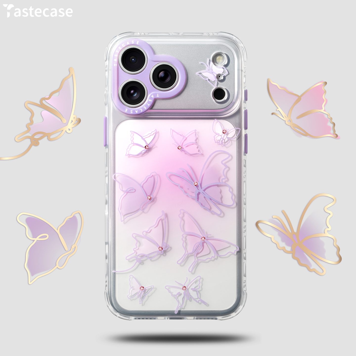 全包相机按键-原创粉钻蝴蝶