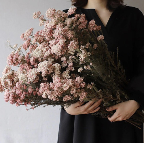 久伴天然米花干花永生花束真花插花树枝客厅桌面装饰摆件复古高级