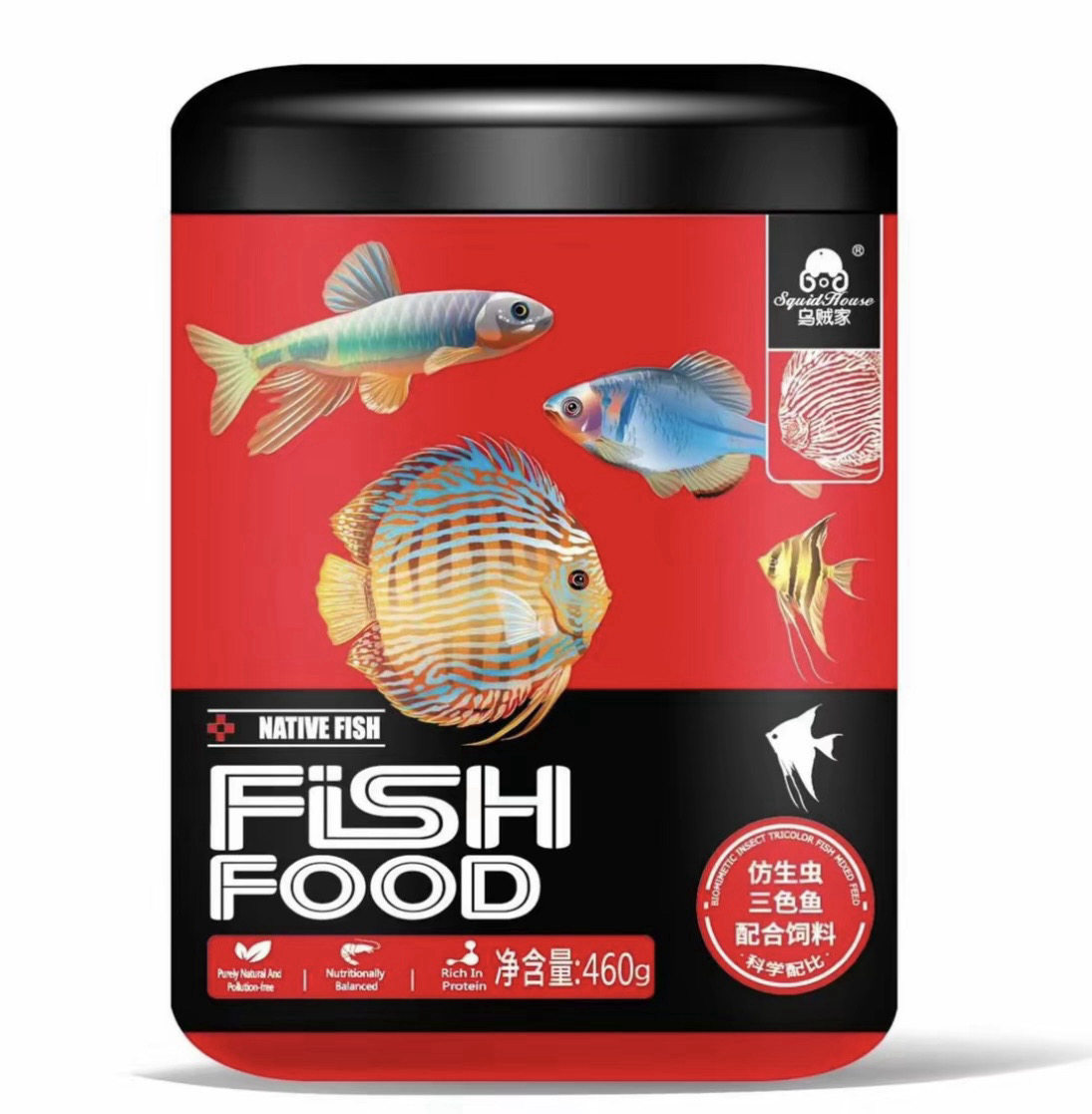 乌贼家吉罗鱼粮三色仿红虫吉罗苗饲料慈鲷马口道金中小型原生鱼食
