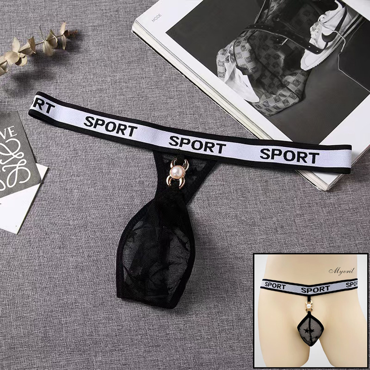 男士丁字内裤蕾丝性感全透明时尚潮流U凸透气低腰弹力T型丁内裤头,女士内衣/男士内衣/家居服,女丁字裤,淘宝优惠券,粉丝福利购,淘宝优惠卷