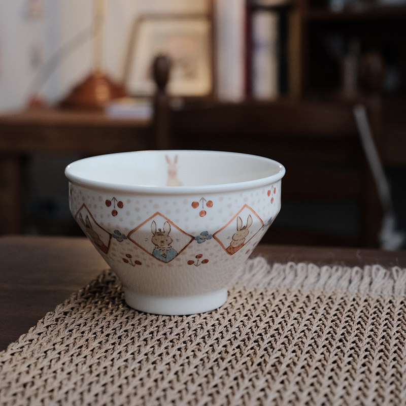 Hi Lovely.可爱麻薯兔子日式日用米饭碗面碗汤碗好看的早餐碗,餐饮具,碗,淘宝优惠券,粉丝福利购,淘宝优惠卷