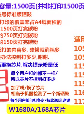 168A W1680A硒鼓芯片适用HP 105a 105w 115a 115w 116w 117w