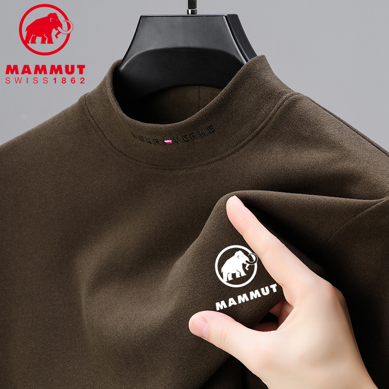 Mammut/猛犸象抓绒卫衣正品男士休闲t恤半高领加绒秋冬保暖户外衣