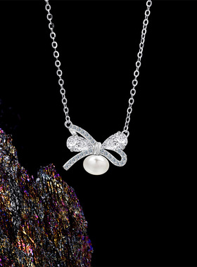 S925纯银幻彩2025高级感蝴蝶项链轻奢小众百搭款夏季学生闺蜜颈链