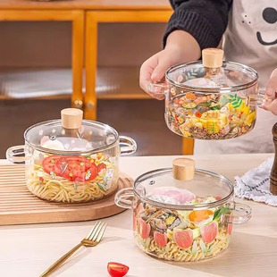 高硼硅玻璃锅明火耐高温小奶锅透明汤锅电陶炉专用煮红酒锅炖锅煲