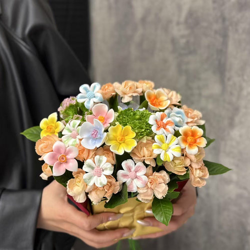 景德镇DIY手工陶瓷仿真花款式众多可自选永生花工艺品摆件包邮