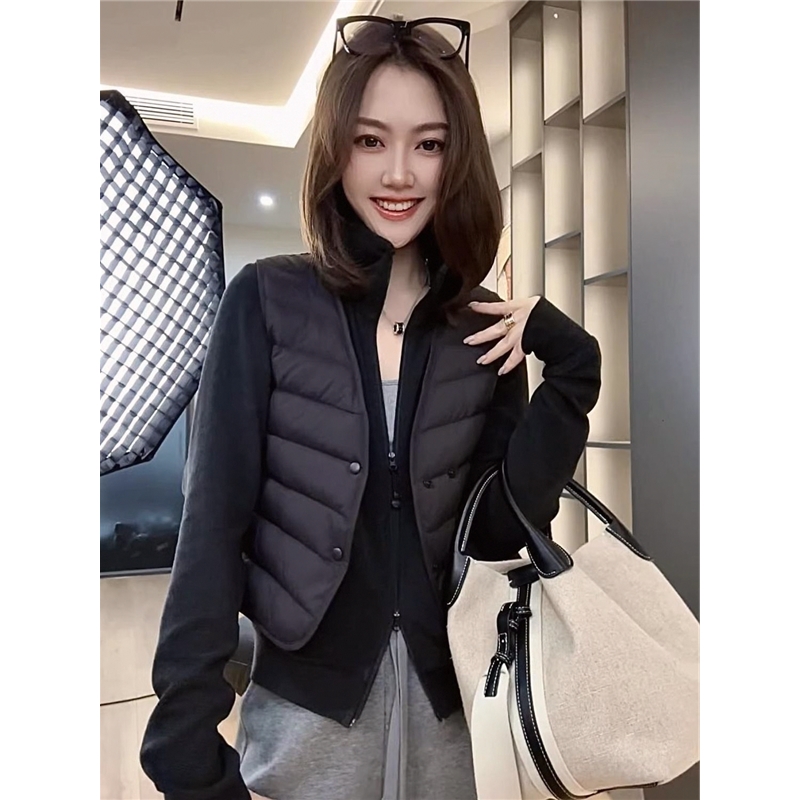 东大门短款羽绒棉内胆马甲女秋冬季修身轻薄保暖背心坎肩外穿棉服