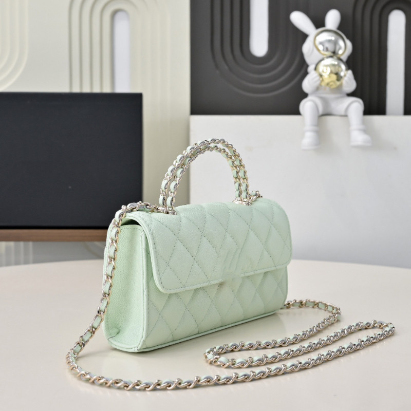 2025新款小香风欧美荔枝牛皮菱格包质感手提小包包女单肩斜挎包