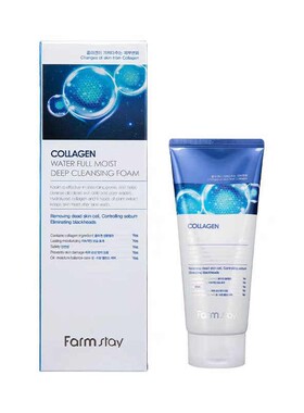香港直邮韩国Farmstay法曼媞胶原蛋白水全效深层洁面泡沫180ml
