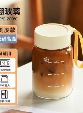 迷你玻璃杯家用高硼硅胖胖杯便携小水杯摇摇杯子牛奶咖啡杯豆浆杯