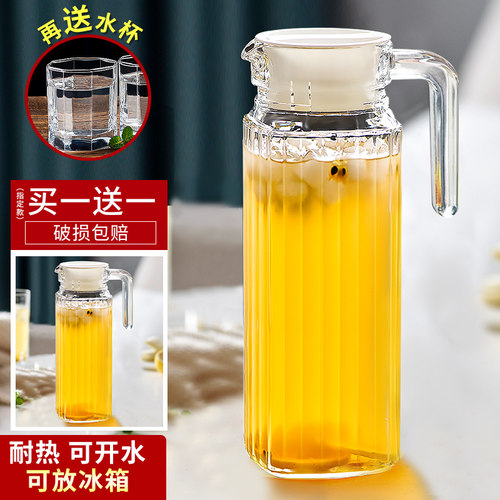 玻璃冷水壶家用耐热高温泡茶壶凉白开水杯鸭嘴壶果汁扎壶大容量