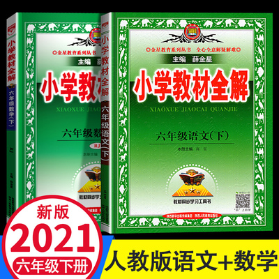 2022春季薛金星小学教材全解六年级下册语文数学部编人教版小学6年级课本教材完全解读同步训练讲解辅导书练习册七彩课堂英才教程