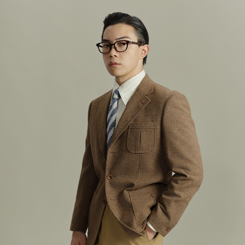 平圆方中秋冬复古三粒扣西服