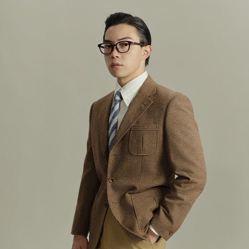 平圆方中秋冬复古三粒扣西服