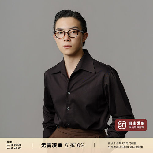 商务休闲黑色长袖衬衫男抗皱衬衣