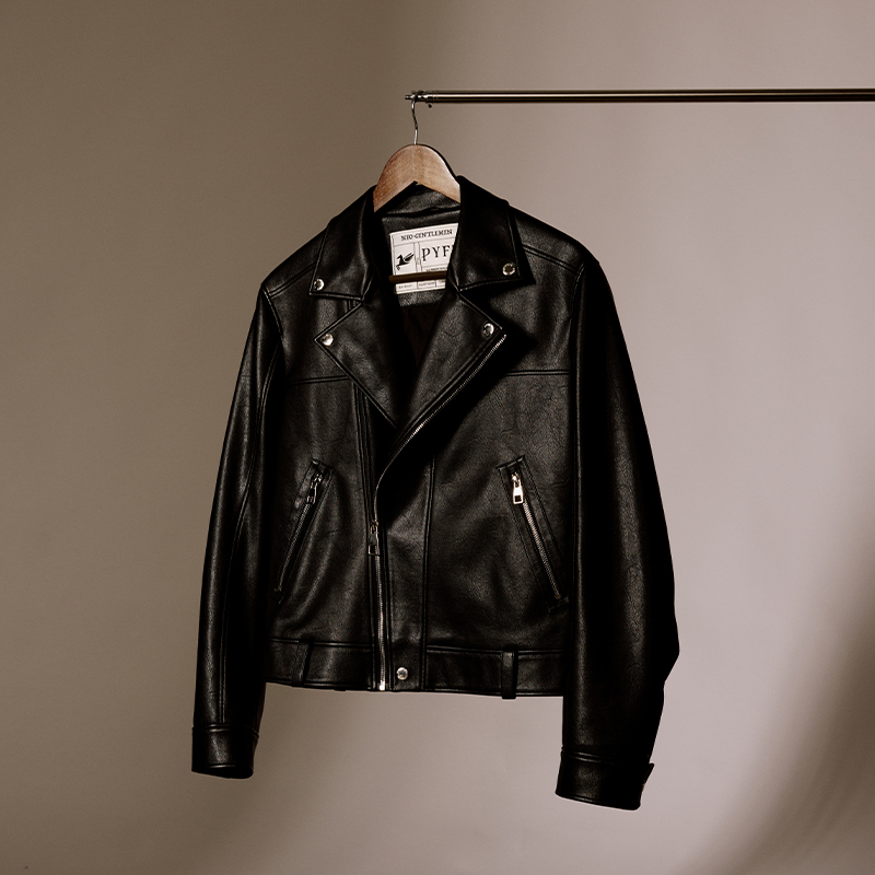 平圆方中美式翻领机车夹克外套