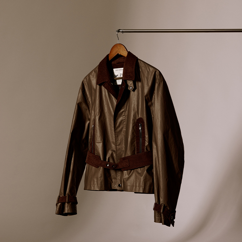 平圆方中男短款油蜡马术夹克外套