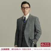 30%羊毛 西装 平圆方中英式 男商务绅士正装 马甲 亲王格西服套装