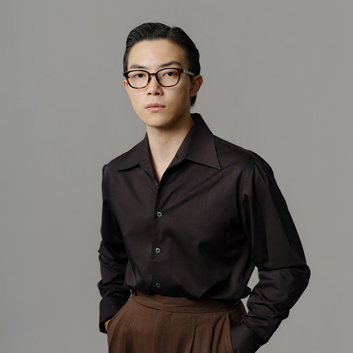 商务休闲黑色长袖衬衫男抗皱衬衣