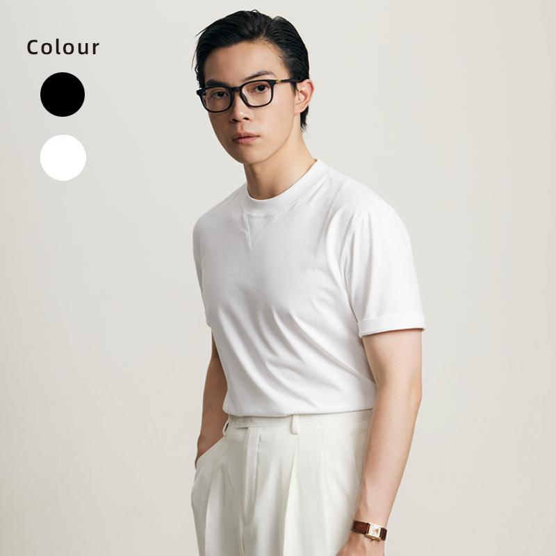 平圆方中冰棉舒适凉感短袖T恤男