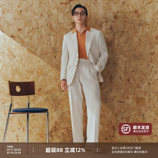 【轻便软衬结构】PYFZ亚麻西服套装松弛感轻商务通勤西装男春夏