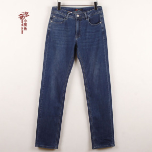 小魔鱼专柜正品 340153M03A开骨绣花直脚春秋弹力宽松男直筒牛仔裤