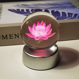 小号水晶球电池莲花灯手捧佛供灯电子荷花灯佛灯家用招财
