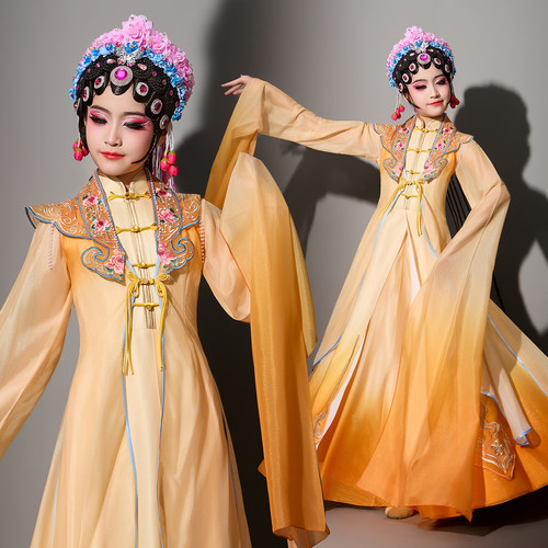 儿童戏曲演出服水袖俏花旦梨园戏服水云袖女粉墨京剧舞蹈表演服装