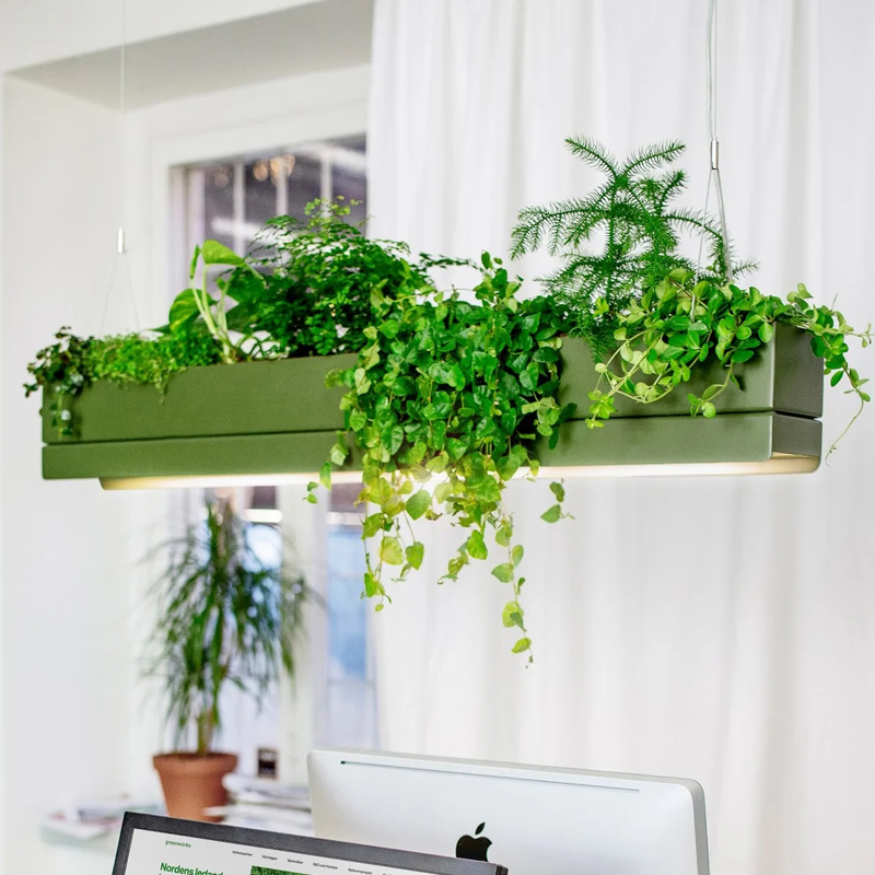 植物长盆吊灯咖啡餐厅吧台桌灯北欧设计师样板间办公室绿植造景灯