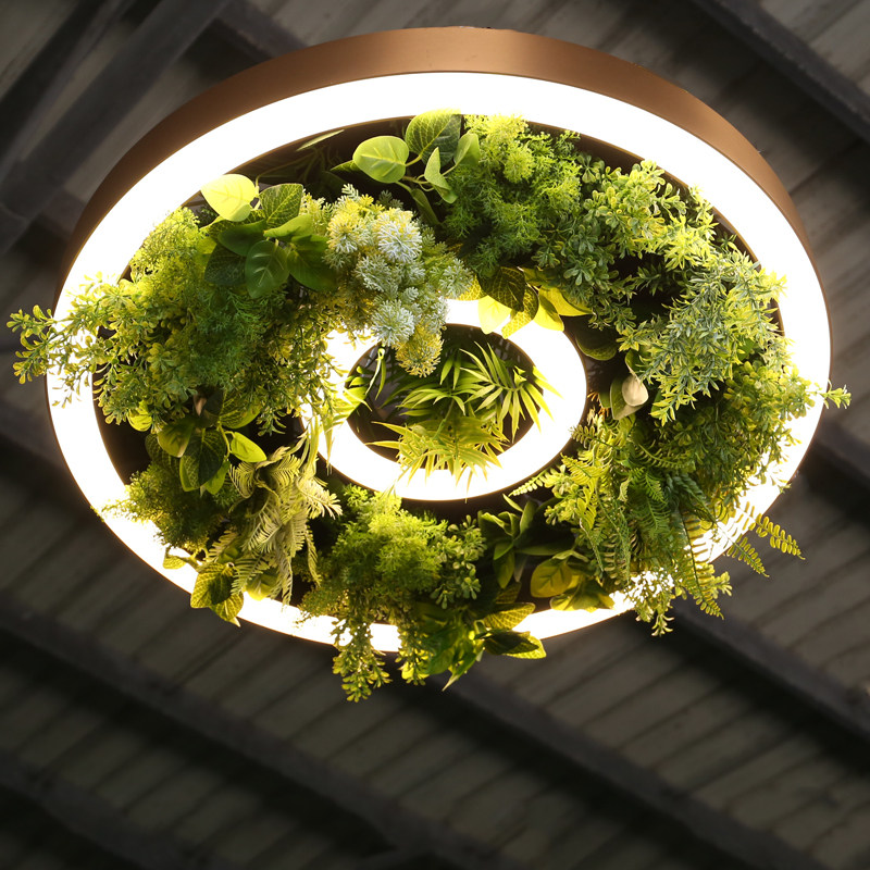 东南亚圆环植物吊灯森系轻奢餐厅咖啡馆酒店异形创意氛围装饰灯