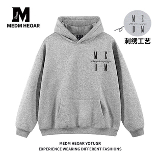 高街纯棉字母刺绣连帽衫 连帽卫衣男美式 外套女秋冬 HEOAR正品 MEDM