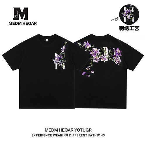 【MEDM】藤蔓花卉重工刺绣短袖T