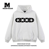 MEDM HEOAR联名GOOD镂空LOGO彩钻印花连帽衫 卫衣男女国潮秋冬外套