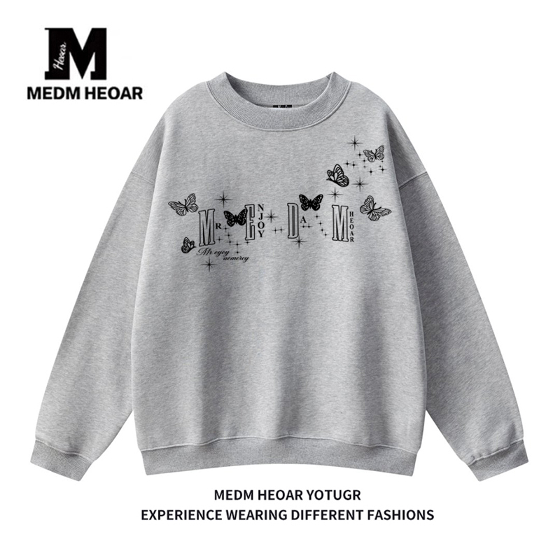 【MEDM】蝴蝶字母圆领卫衣