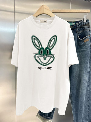 韩版设计感宽松卡通兔子