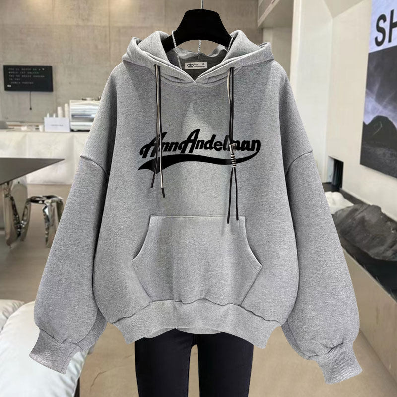 2025春秋冬季新款字母百搭有口袋加绒加厚宽松套头连帽卫衣女潮,女装/女士精品,卫衣/绒衫,淘宝优惠券,粉丝福利购,淘宝优惠卷