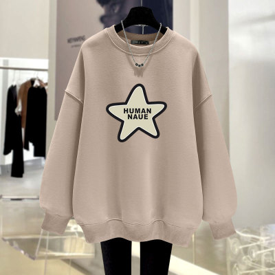 复古女上衣卫衣圆领加绒