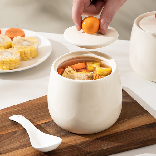 陶瓷炖盅隔水炖家用带盖汤盅