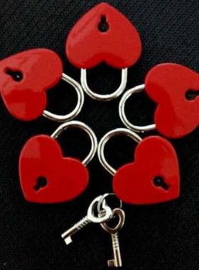 红色粉色爱心形小挂锁复古小锁箱包锁抽屉包包锁七夕情人节礼物