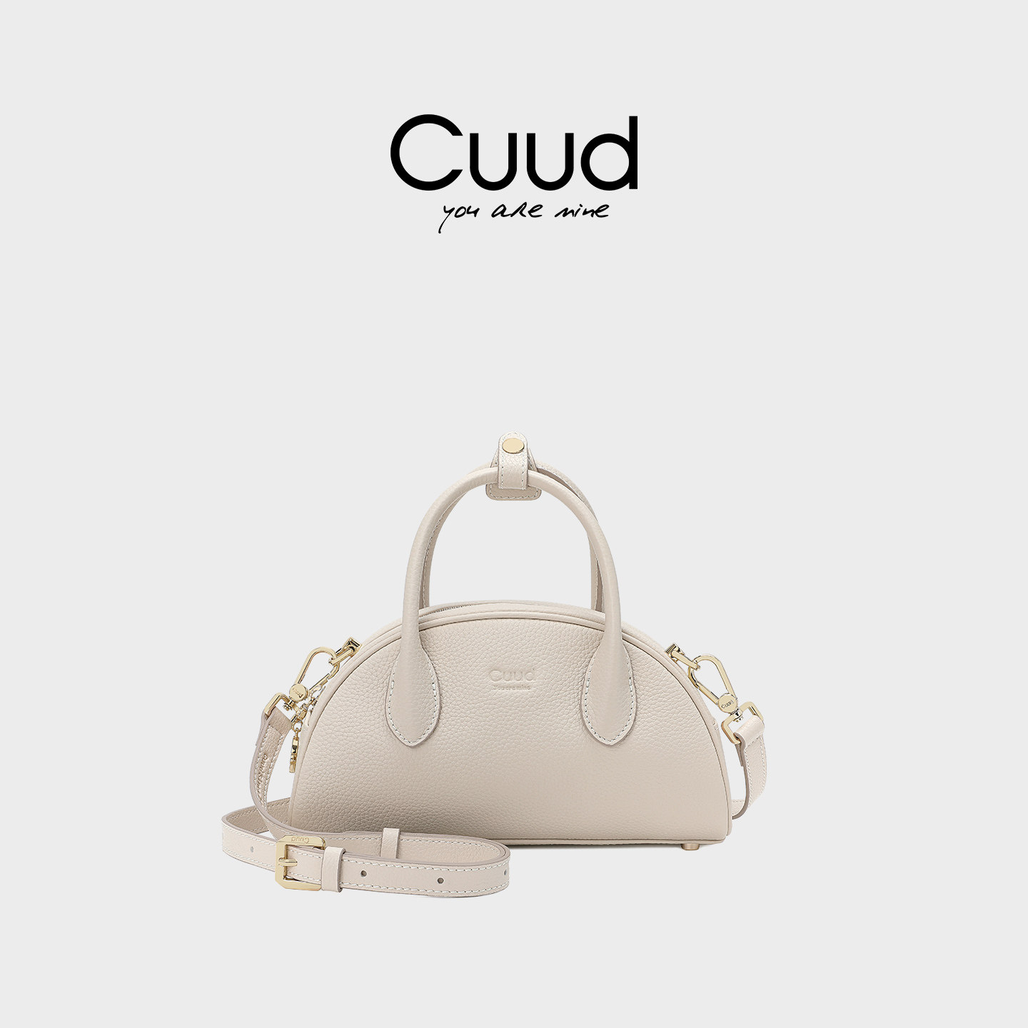 【轻奢】Cuud小众设计荔枝纹保龄球包高级感头层牛皮手提小包斜挎