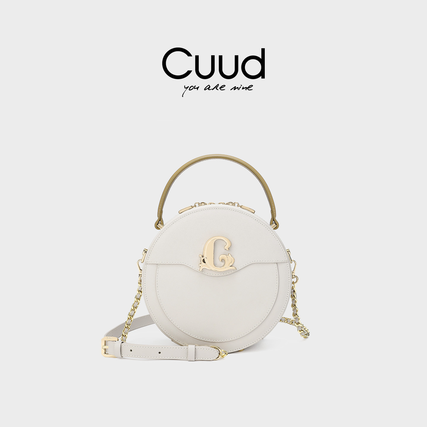 【专柜】Cuud白色小众包包女手提2026款冬季单肩斜挎包女小圆包