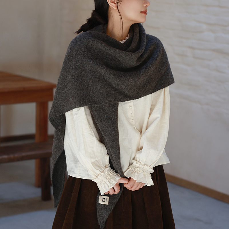 一件衣服般温暖 chao大版型仿羊绒围巾优雅披肩保暖围脖围巾两用