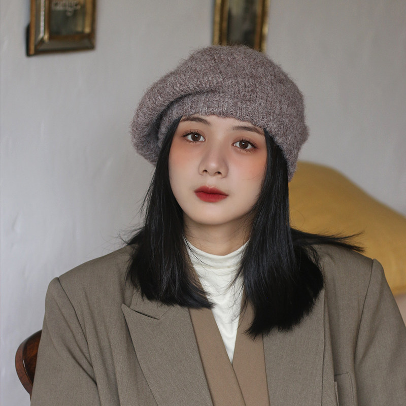 毛茸茸的一顶/羊毛混纺针织贝雷帽大版宽松显脸小休闲画家帽女冬,服饰配件/皮带/帽子/围巾,帽子,淘宝优惠券,粉丝福利购,淘宝优惠卷