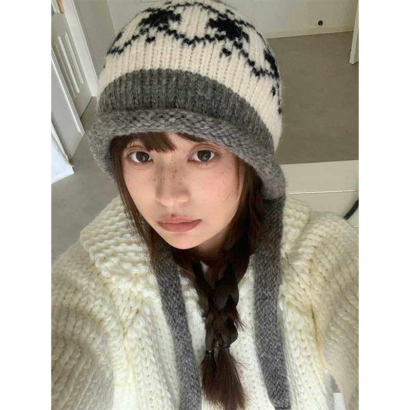 北方」复古提花针织帽女秋冬系带保暖护耳毛线帽显脸小休闲雷锋帽,服饰配件/皮带/帽子/围巾,帽子,淘宝优惠券,粉丝福利购,淘宝优惠卷