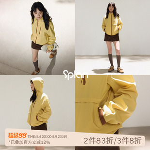 SPLAN随便穿软壳三防衣防风防晒防水宽松运动外套登山短款风衣女