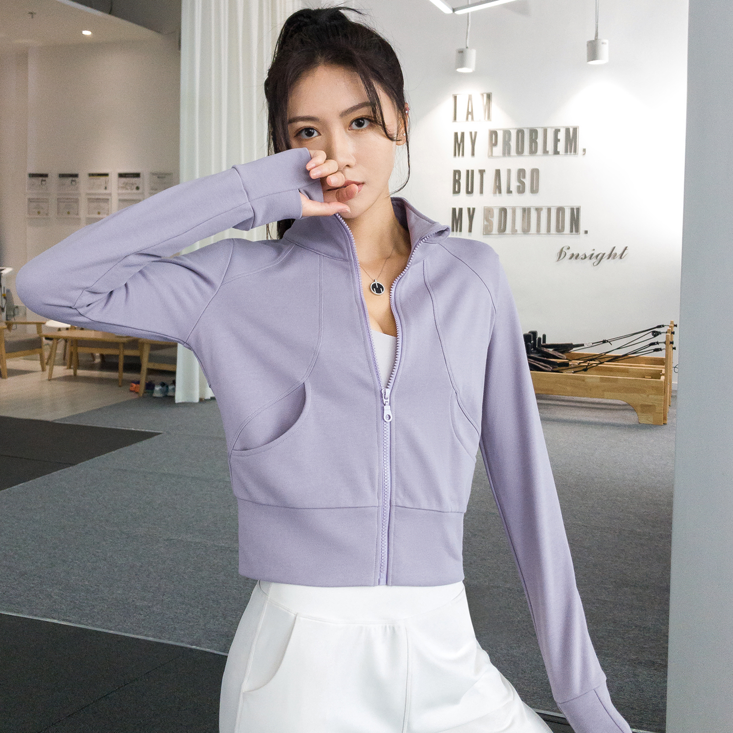 Fitness wear run Spring and summer motion coat leisure time Jacket zipper Cardigan Stand collar jacket Yoga suit Long sleevein the Sportswear/Casual Clothing , Sports jacket/Coat  category - from Buy2taobao.com to provide professional Taobao agent buy service