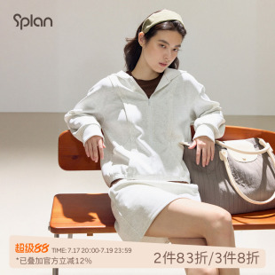 SPLAN随便穿卫衣套装半裙百搭a字短裙连帽卫衣宽松保暖休闲外套