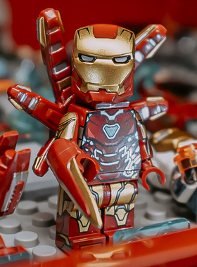 中国积木复仇者联盟钢铁侠战衣MK85托尼斯塔克人仔男孩拼装玩具