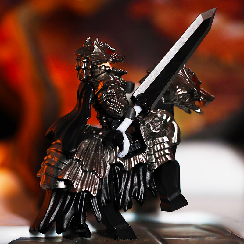 剑风传奇烙印勇士格斯狼头狂战士形态第三方人仔黑色剑士积木玩具