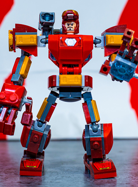 中国积木76140钢铁侠机甲超级英雄系列复仇者联盟漫威男拼装玩具